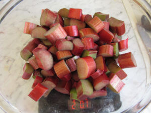 Rhubarb chunks.