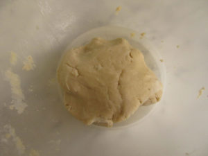 Clumps formed into a ball of pastry.